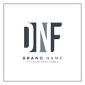 DNF Vector Logo Template - Creative Icon for Initial Letters D, N and F Royalty Free Stock Photo