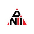 DNI triangle letter logo design with triangle shape. DNI triangle logo design monogram. DNI triangle vector logo template with red Royalty Free Stock Photo