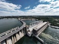 Dnieper hydroelectric power station in Zaporozhye Royalty Free Stock Photo