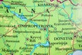Dnipro Donetsk region shown on detailed Ukraine map.. Royalty Free Stock Photo