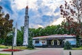 Volunteer center for combating covid-19 in the Rocket Park in Dnipro city. Exhibition Center