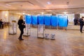View of ballots in ballot box at vote station. Election of Ukraine President. Royalty Free Stock Photo