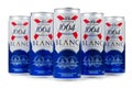 Dnipro, Ukraine, 13 oct, 2023: Aluminium cans of beer brands Kronenbourg 1664 Blanc owned by the Carlsberg Group