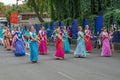 Krishnaites take part in carnival procession