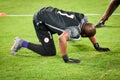 DNIPRO, UKRAINE - September 10, 2019: Ikechukwu Ezenwa during the friendly match between national team Ukraine against Nigeria