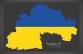 Dnipropetrovsk map of Ukraine with Ukrainian national flag illus