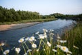 Dnisrter river in western Ukraine in summer tim