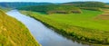 Dnister river bend canyon panorama. Royalty Free Stock Photo