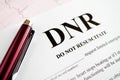 DNR Form Royalty Free Stock Photo
