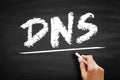 DNS Domain Name System - hierarchical naming system built on a distributed database for computers, services, or any resource Royalty Free Stock Photo