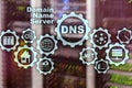 DNS. Domain Name System. Network Web Communication. Internet and digital technology concept. Royalty Free Stock Photo