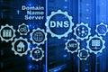 DNS. Domain Name System. Network Web Communication. Internet and digital technology concept Royalty Free Stock Photo