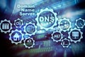 DNS. Domain Name System. Network Web Communication. Internet and digital technology concept Royalty Free Stock Photo