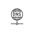 DNS globe line icon Royalty Free Stock Photo