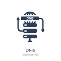 Dns icon. Trendy flat vector Dns icon on white background from w