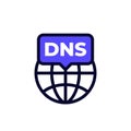 DNS icon on white, Domain Name System Royalty Free Stock Photo