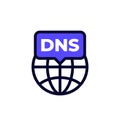 DNS icon on white, Domain Name System