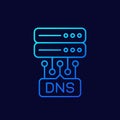 DNS line icon with a server