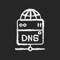 DNS server chalk white icon on black background