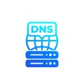 DNS system icon on white, Domain Name System