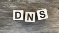 DNS text on cubes Domain Name
