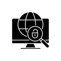 DNS tunneling detecting black glyph icon