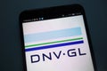 DNV GL logo on smartphone Royalty Free Stock Photo