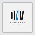 DNV Initial Letter Logo - Simple Monogram Logo Royalty Free Stock Photo