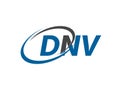 DNV letter creative modern elegant swoosh logo design Royalty Free Stock Photo