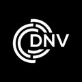 DNV letter logo design on black background. DNV creative initials letter logo concept. DNV letter design Royalty Free Stock Photo