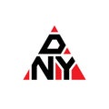DNY triangle letter logo design with triangle shape. DNY triangle logo design monogram. DNY triangle vector logo template with red Royalty Free Stock Photo