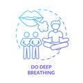 Do deep breathing blue gradient concept icon