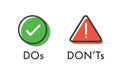 Do and Don`t or Good and Bad Icons with Positive and Negative Sy