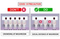 Do and don`t poster for covid 19 corona virus.Washroom signage for covid 19. Maintain social distancing during hand wash at wash