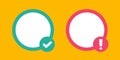 Do and dont icon sign red green vector set graphic illustration, fail risk bad and good okay round symbol, caution warning and