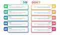 Do and dont infographic design template Royalty Free Stock Photo