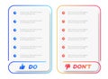 Do and dont infographic vector template Royalty Free Stock Photo