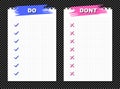 Do and dont list informative illustration