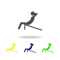 do an exercise on a press multicolored icons. Element of sport multicolored icons Can be used for web, logo, mobile app, UI, UX Royalty Free Stock Photo