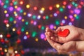 Do good things. Create well deeds. Charity and miracle. Christmas and New year mood. Festive background. To make people happy. Royalty Free Stock Photo