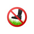 Do on green background. Red sign forbidden Royalty Free Stock Photo