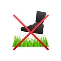 Do on green background. Red sign forbidden Royalty Free Stock Photo