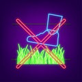 Do on green background. Red sign forbidden. neon icon Royalty Free Stock Photo