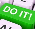 Do It Key Means Act Or Take Action Now Royalty Free Stock Photo