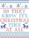 Do they know is Christmas time at all Scandinavian style pattern inspired by Nordic culture festive winter in cross stitch Royalty Free Stock Photo