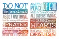 Do not be anxious about anything Philippians 4:6-7 - Poster with Bible text quotation