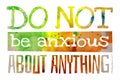 Do not be anxious about anything Philippians 4:6 - Poster with Bible text quotation