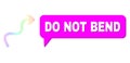Spectrum Mesh Gradient Curve Arrow Icon and Do Not Bend Conversation Bubble with Shadow Royalty Free Stock Photo