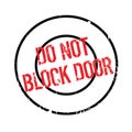 Do Not Block Door rubber stamp