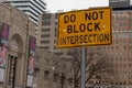 Do not block intersection sign in America